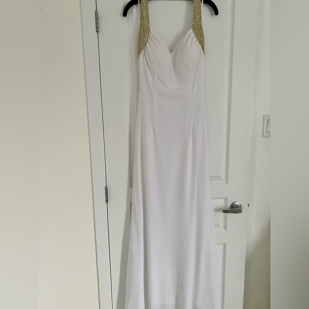 Nina Canacci White and Gold Maxi Dress - Picture 3 of 6